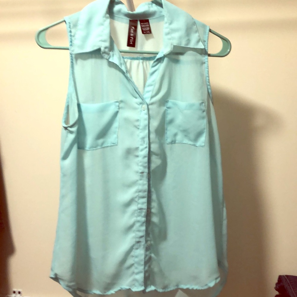 Sheer sleeveless blouse